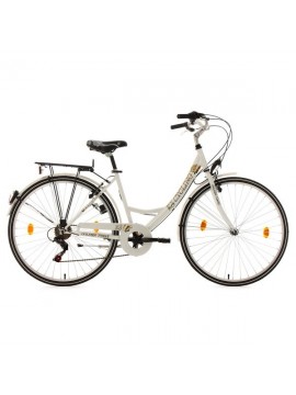 KS Cycling Golden Times - Bicicleta de paseo para mujer, color blanco, ruedas 28", cuadro 53 cm