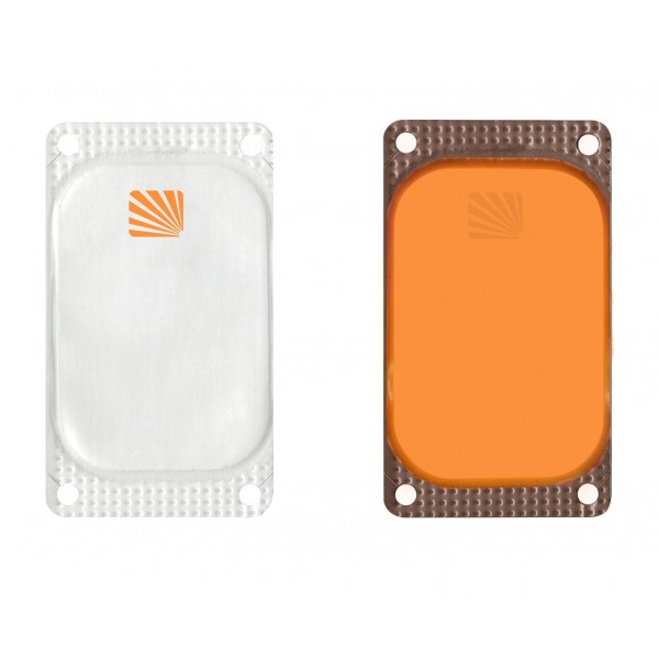 Cyalume - Caja de 25 balizas luminosas adhesivas rectangulares VisiPad, 10 horas, color naranja