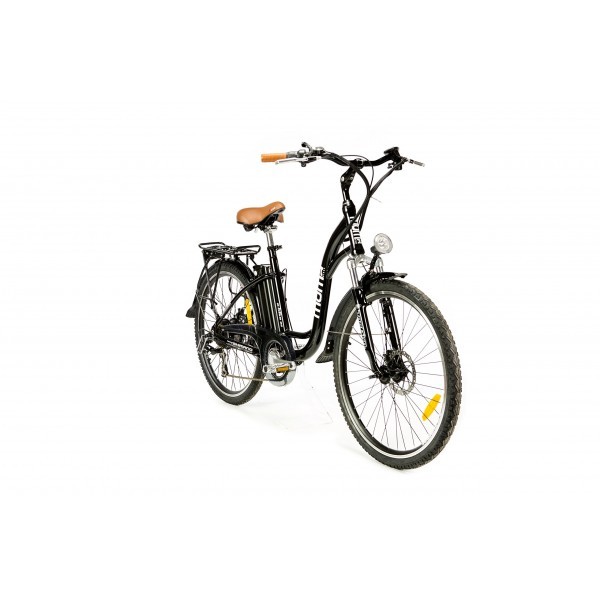 Moma Bikes Bicicleta Electrica, Urbana EBIKE-26, Alu. SHIMANO 7V & Doble Freno Disco Bat. Ion Litio 36V 16Ah