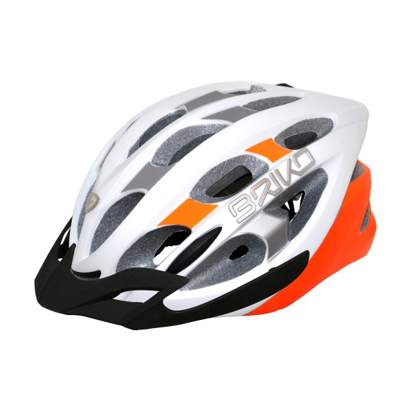 Briko Quarter - Casco de ciclismo unisex, color blanco/naranja, talla M