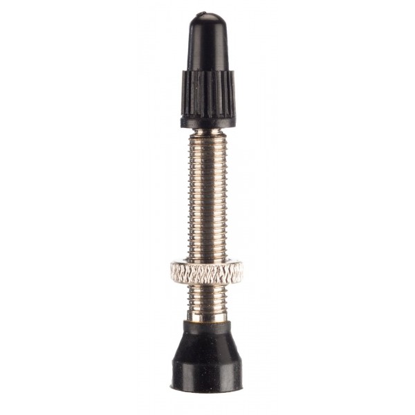Cicli Bonin Unisex Presta válvula Tubeless con cabeza redonda, plateado/negro, 40 mm