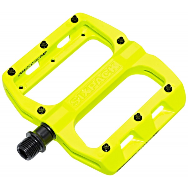 Sixpack Racing Menace pedales Unisex, color amarillo neón